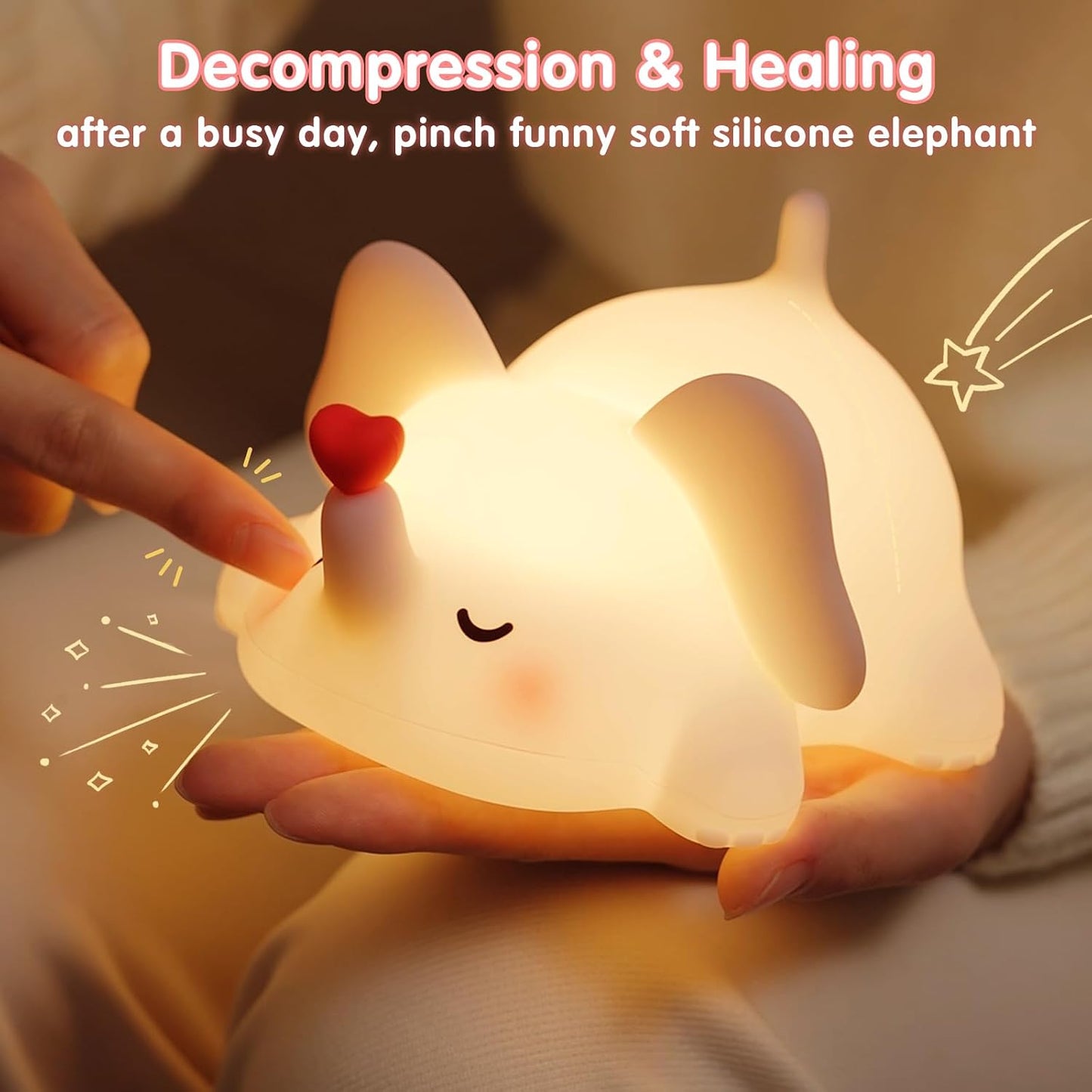 Cute Elephant - Silicone Night Lamp