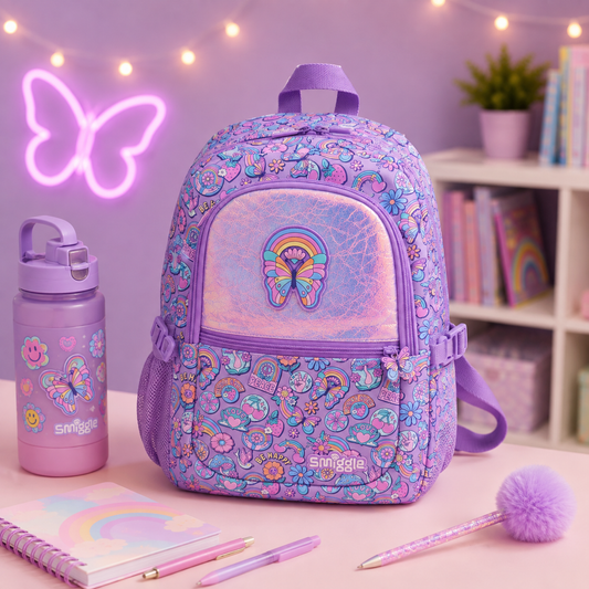 Butterfly Purple - Smiggle 16” Premium Backpack