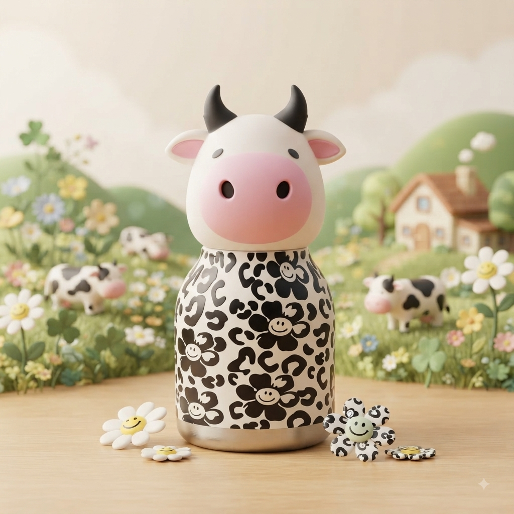 Afresh - Cow Insulated 3D Bottle | 200ml