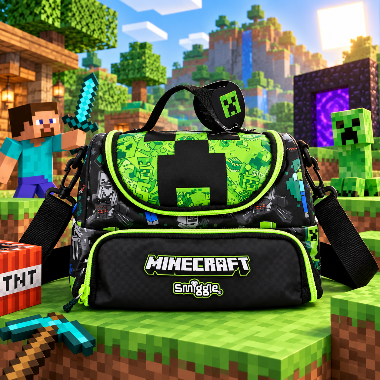 Smiiggle x Minecraft - Double Decker Lunch Bag