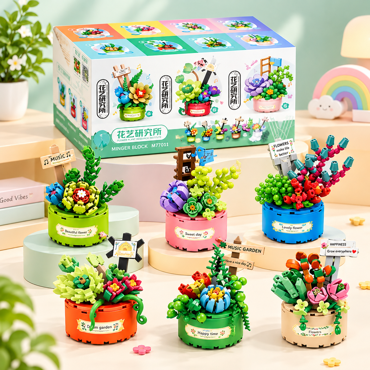 Mini Flower Garden Building Block Set