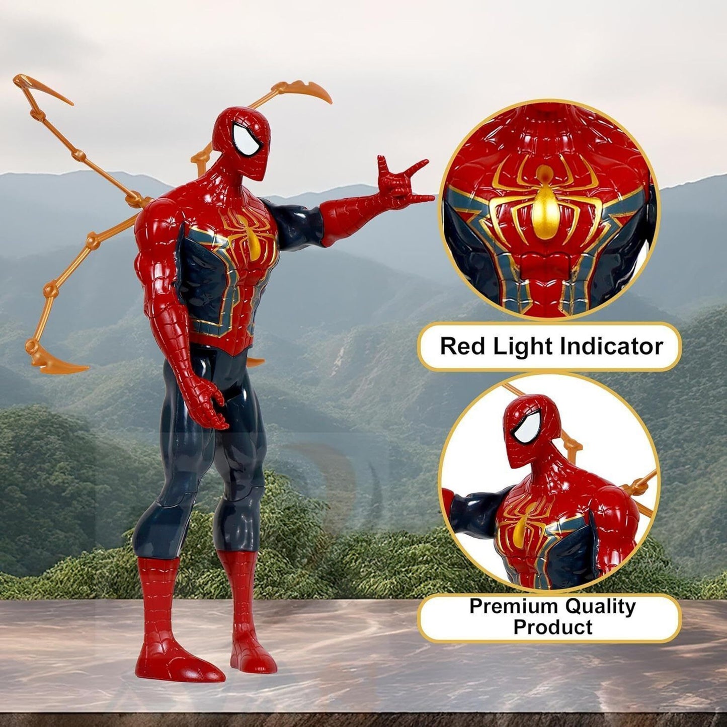 Iron Spider-Man - 12" Action Figure | Light & Sound | Titan Hero Series