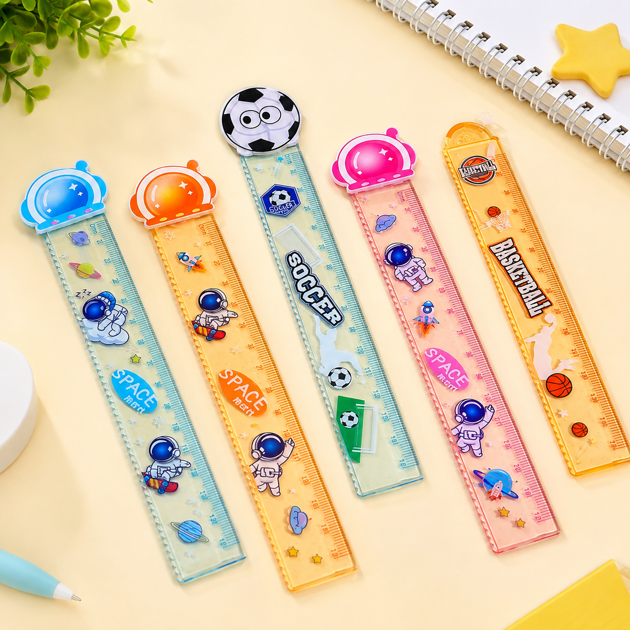 Cute Cartoon Transparent Plastic Ruler | 30cm