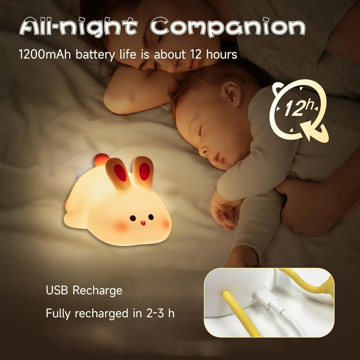 Cute Rabbit - Silicone Night Lamp