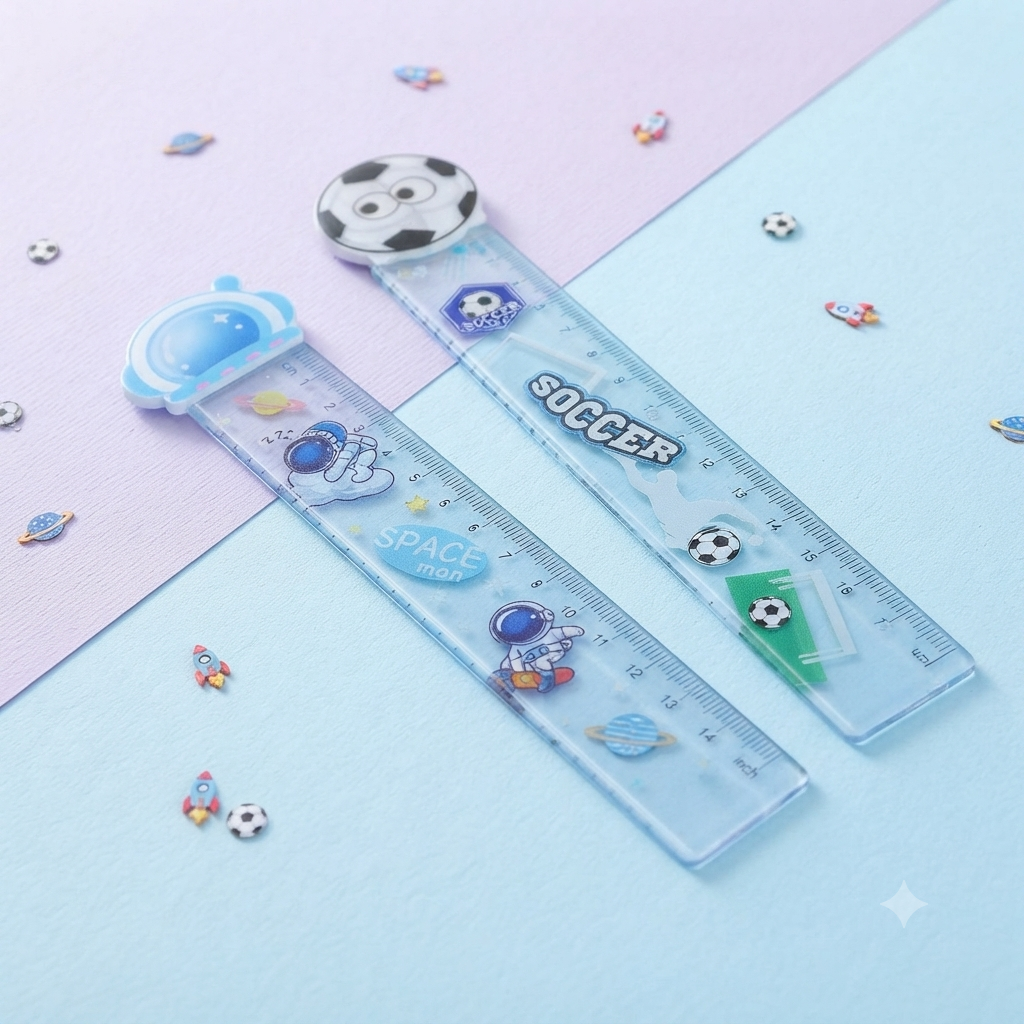 Cute Cartoon Transparent Plastic Ruler | 30cm