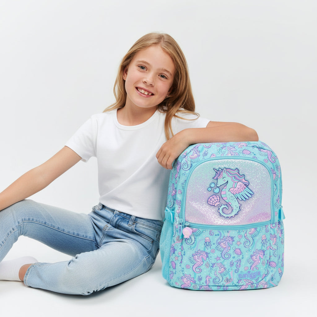 Sea Horse - Smiggle 16” Premium Backpack