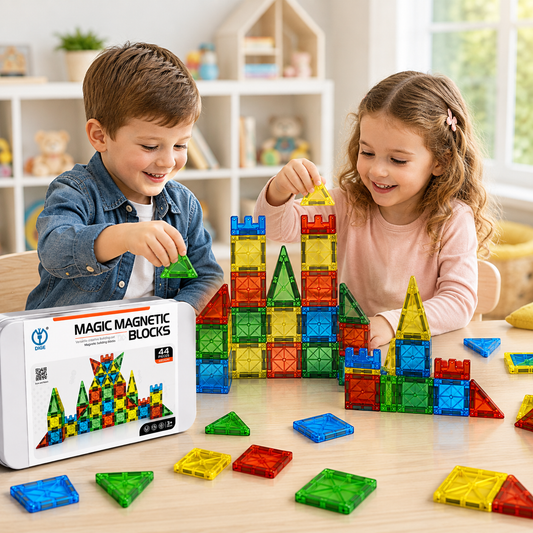 44pcs Compact Magnetic Tiles Travel Set (STEM)