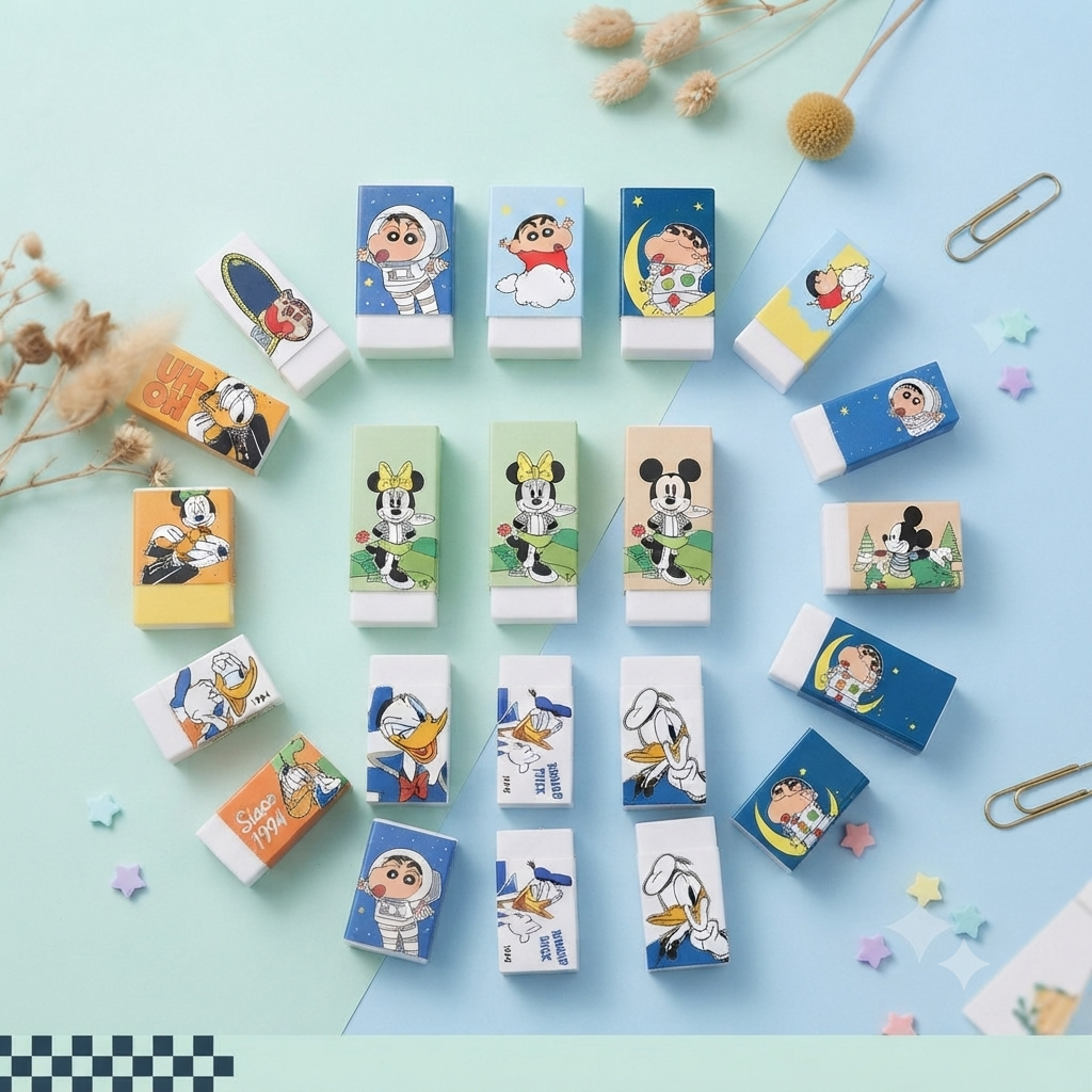 Disney & Crayon Shin-chan Eraser Collection | 4pcs Pack