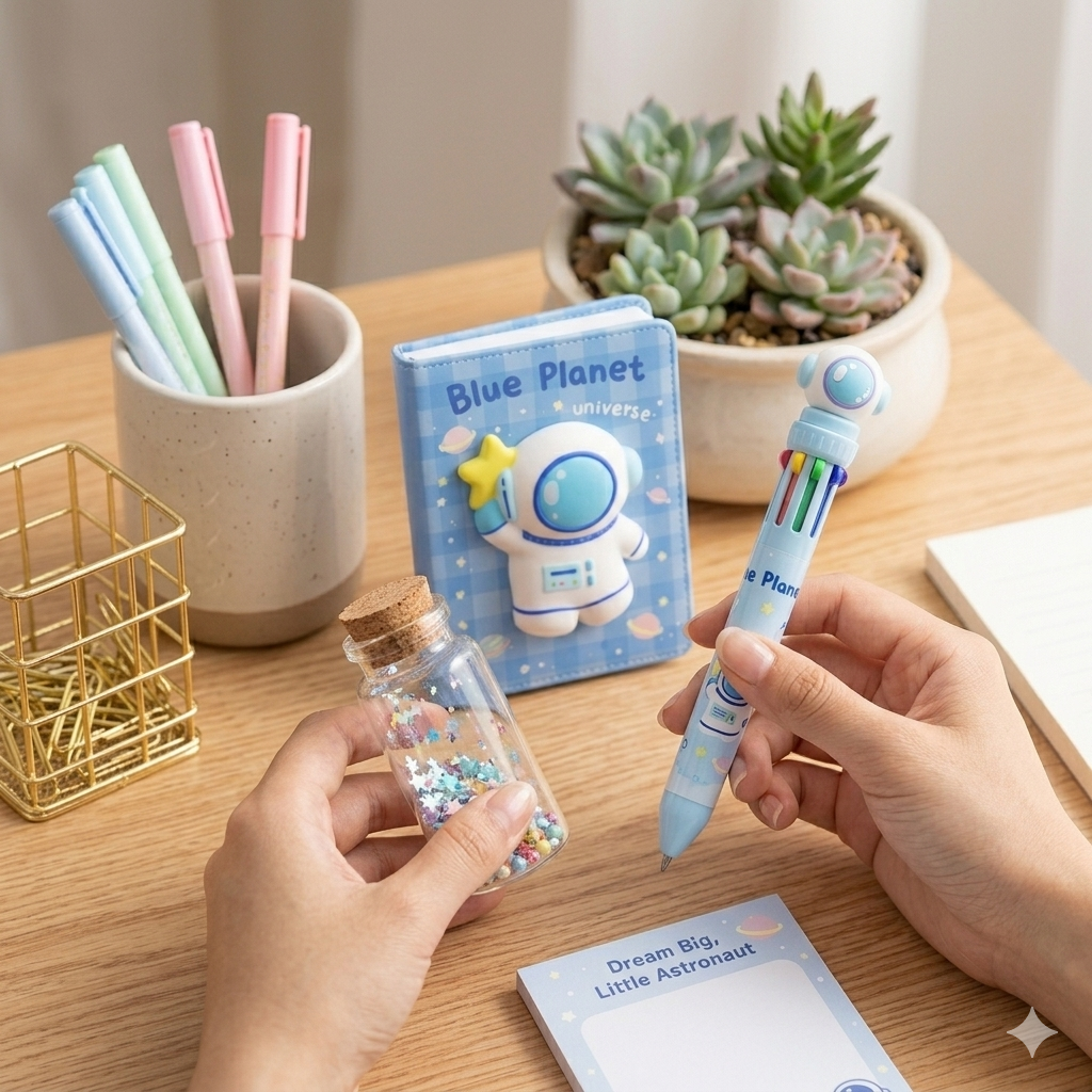 Blue Planet 3D Squishy Notebook With Pen