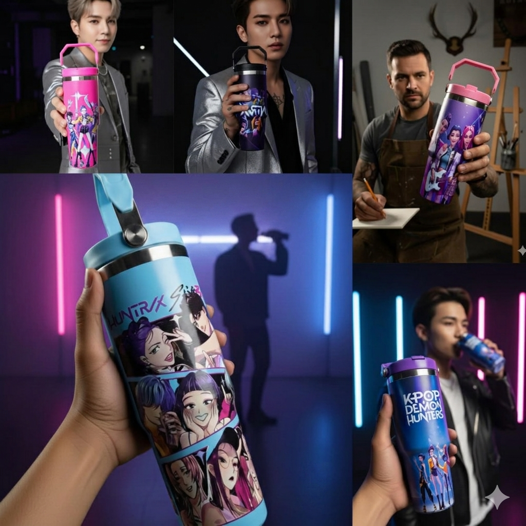 K-pop 20oz Flip Straw Tumbler