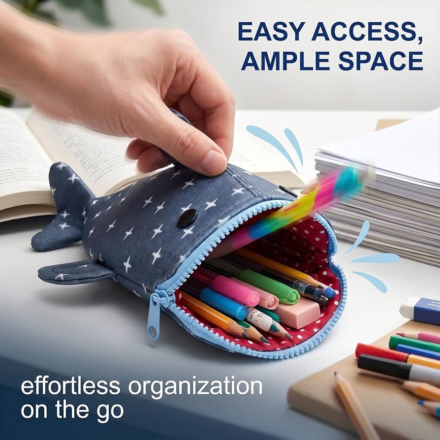 Stylish Shark Shape Pencil Pouch