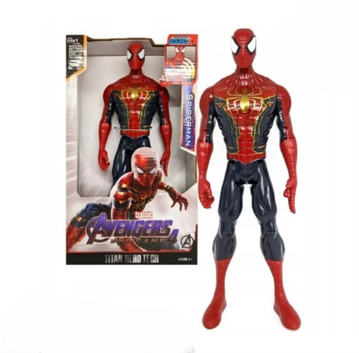 Iron Spider-Man - 12" Action Figure | Light & Sound | Titan Hero Series
