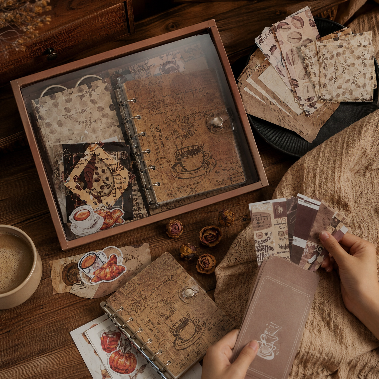 Coffee Bazar Aesthetic Scrapbook Kit | 154 pcs