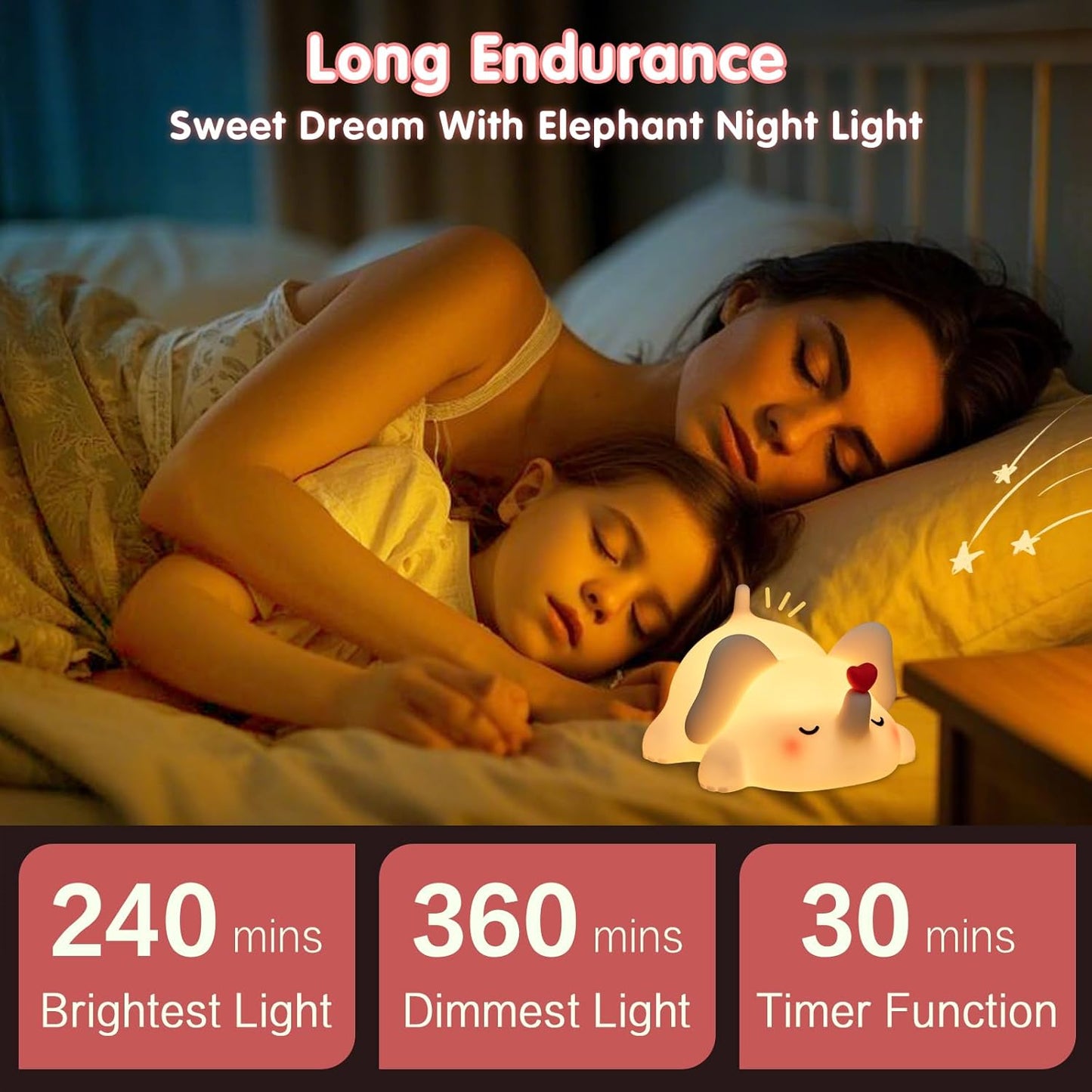 Cute Elephant - Silicone Night Lamp