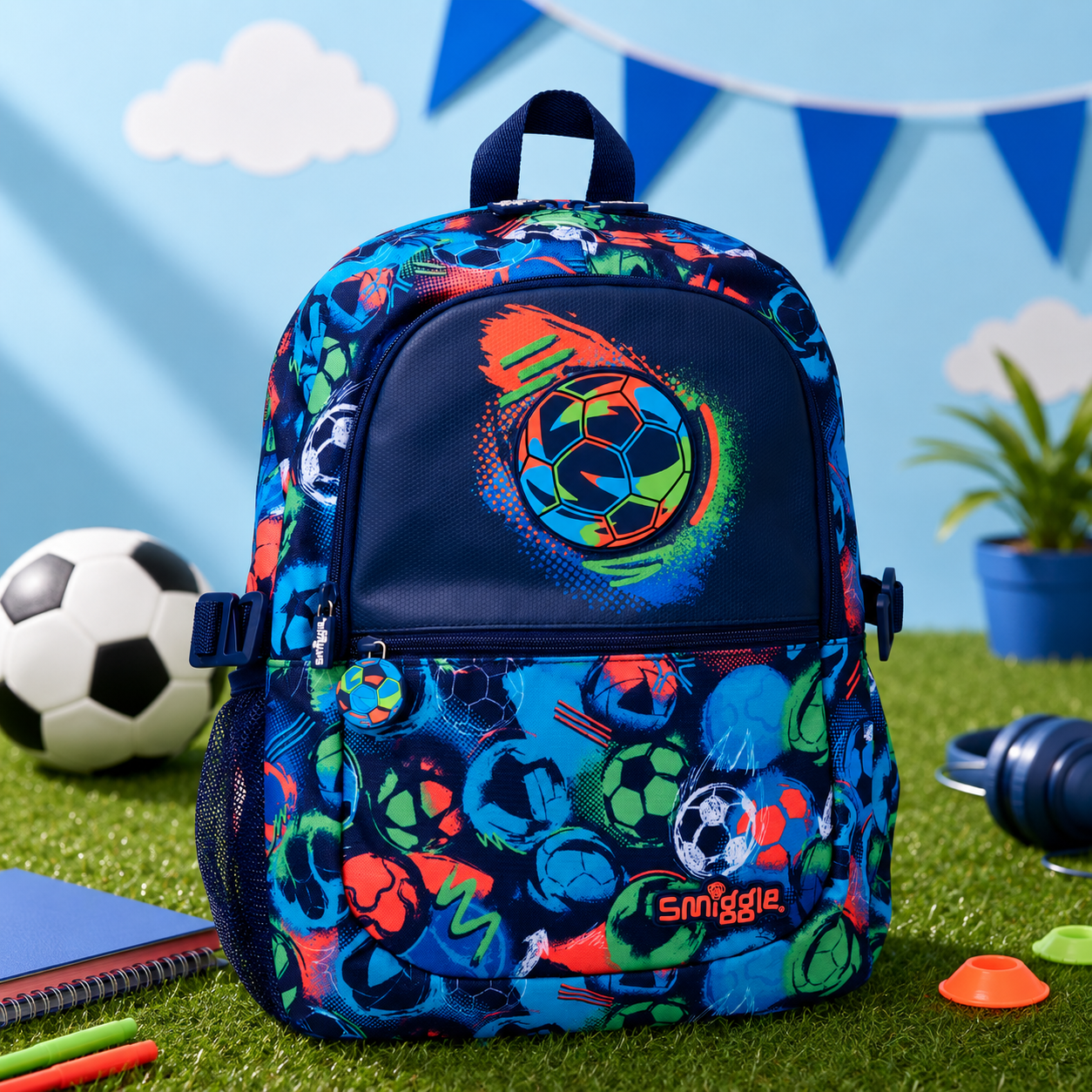 Football Blue - Smiggle 16” Premium Backpack