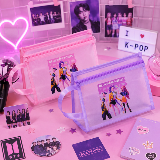 K-Pop Demon Hunters Mesh Zipper Folder | A4 size