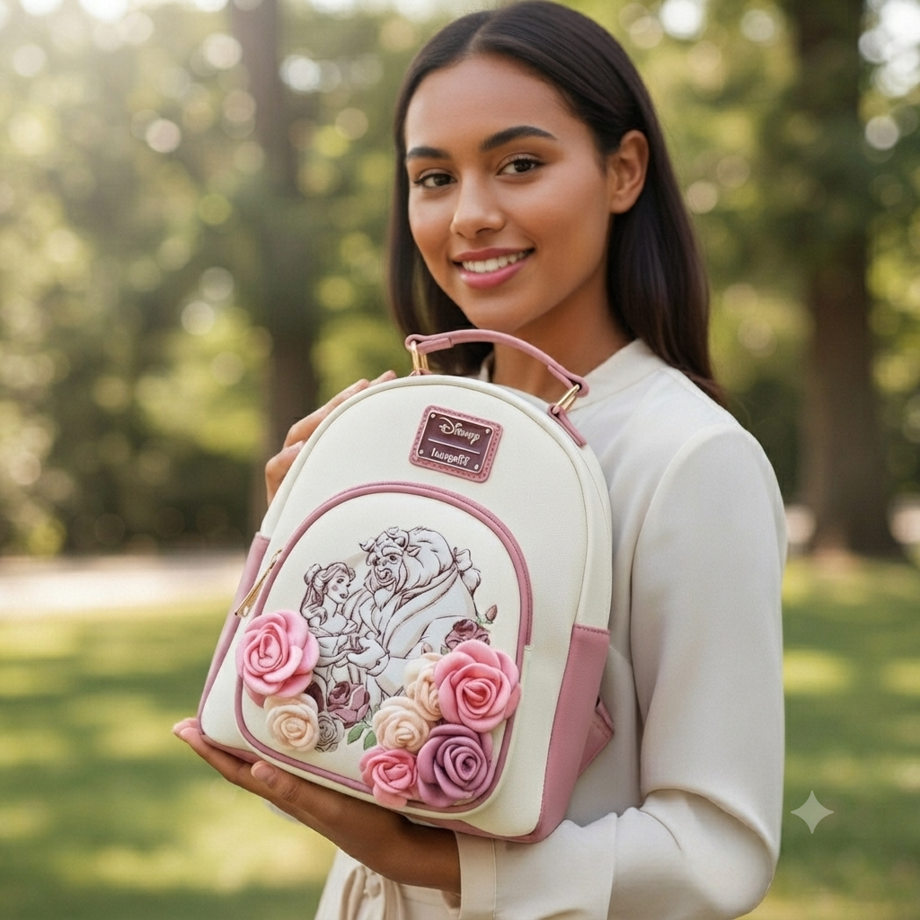 Loungefly - Disney Beauty and Beast Floral | Luxury Backpacks