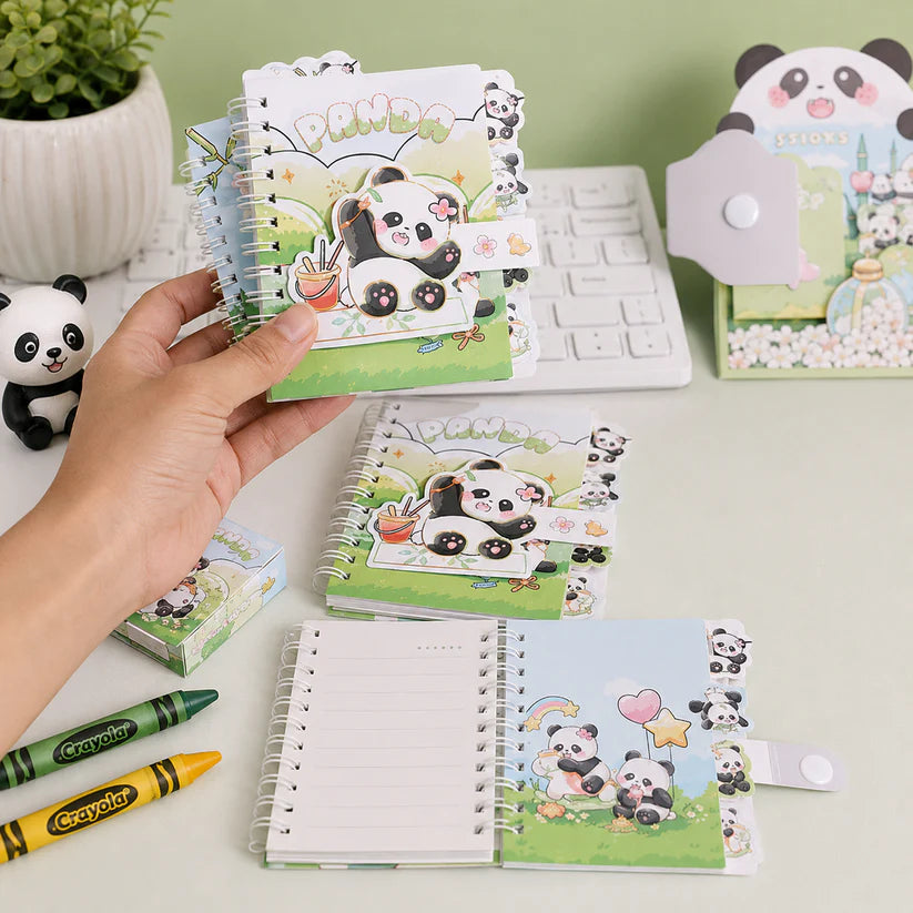 Cute Panda - Mini Spiral Diary