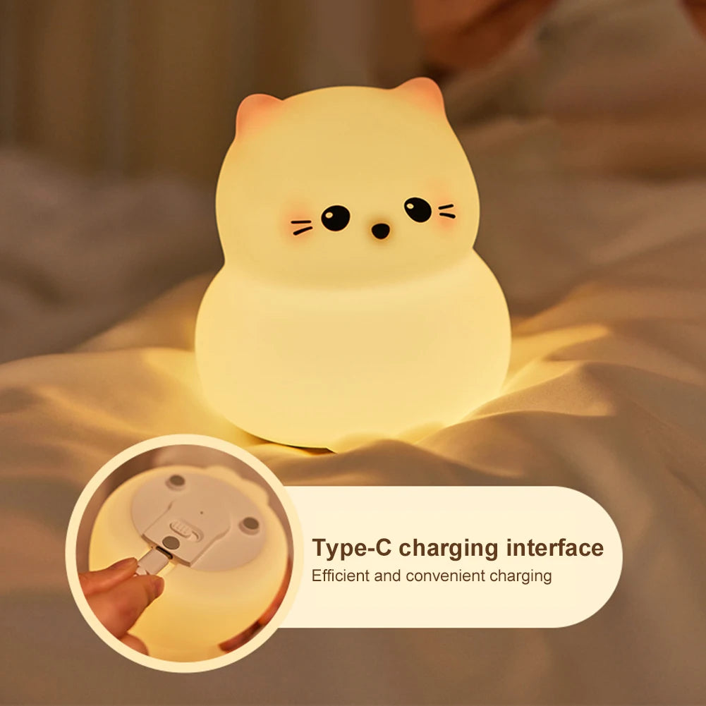 Cute Kitty - Silicone Night Lamp