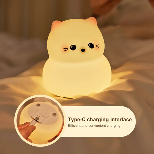 Cute Kitty - Silicone Night Lamp