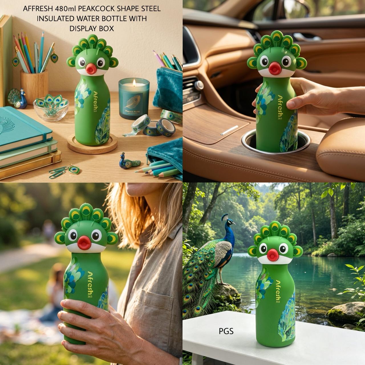 Afresh - Peacock Insulated 3D Bottle