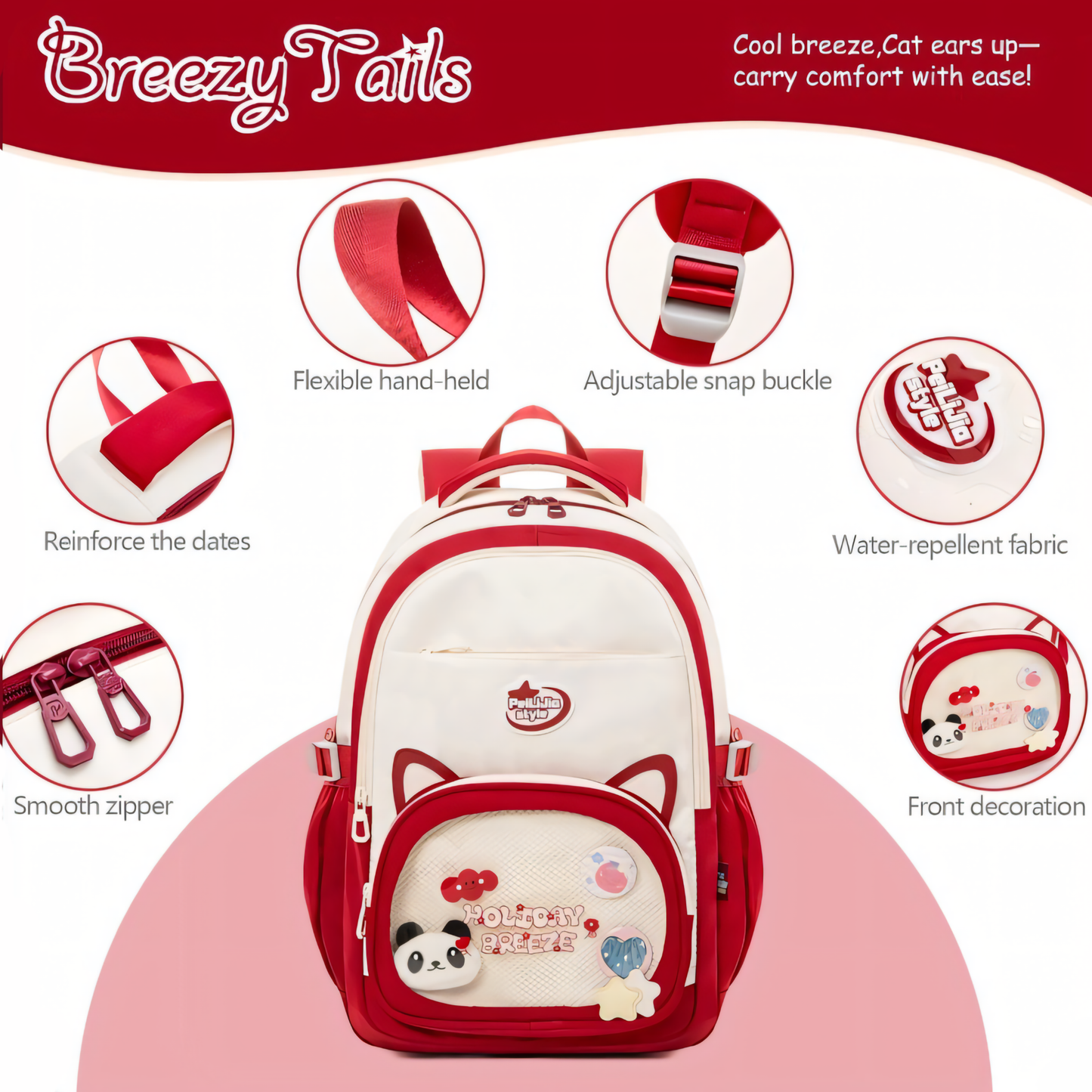 Cute Cat Ears Kids Backpack