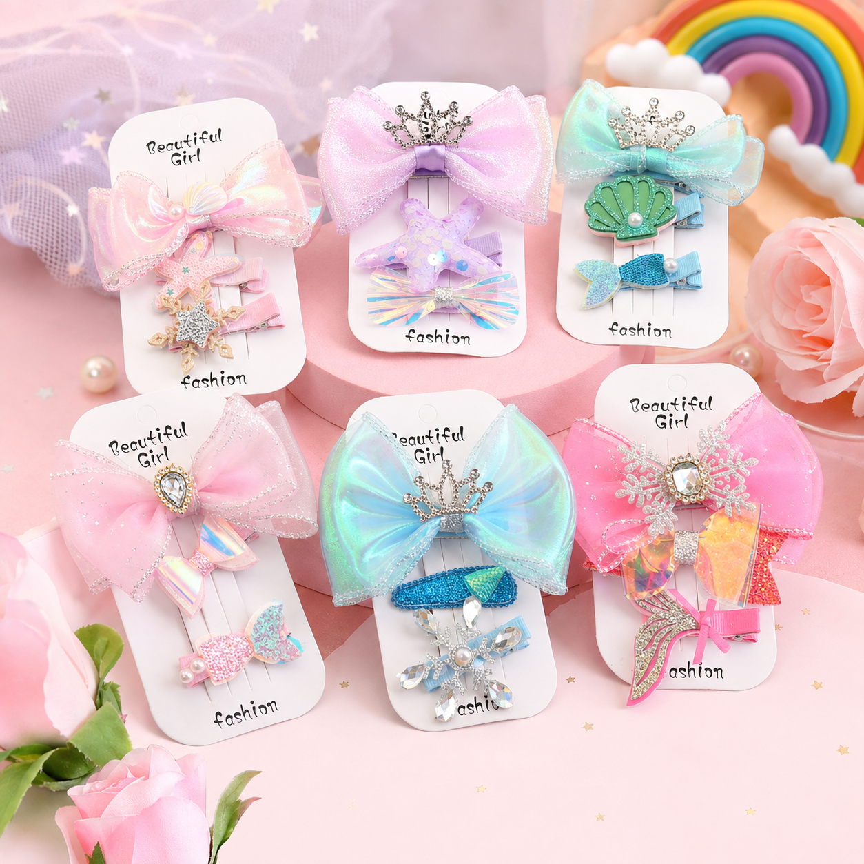Cute Bow Hair Pin Set