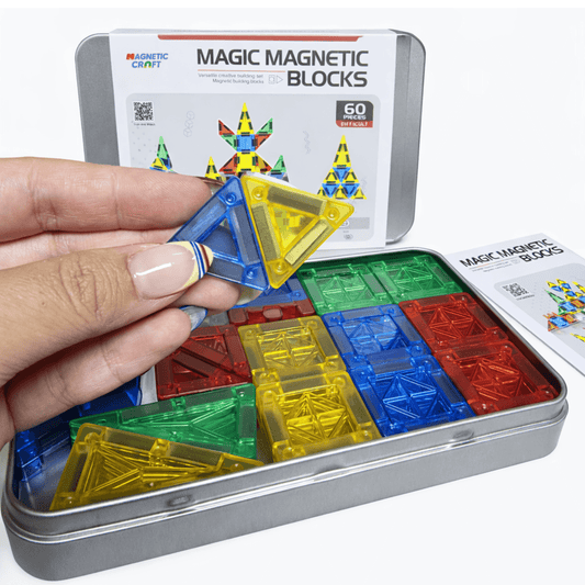 60pcs Compact Magnetic Tiles Travel Set (STEM)