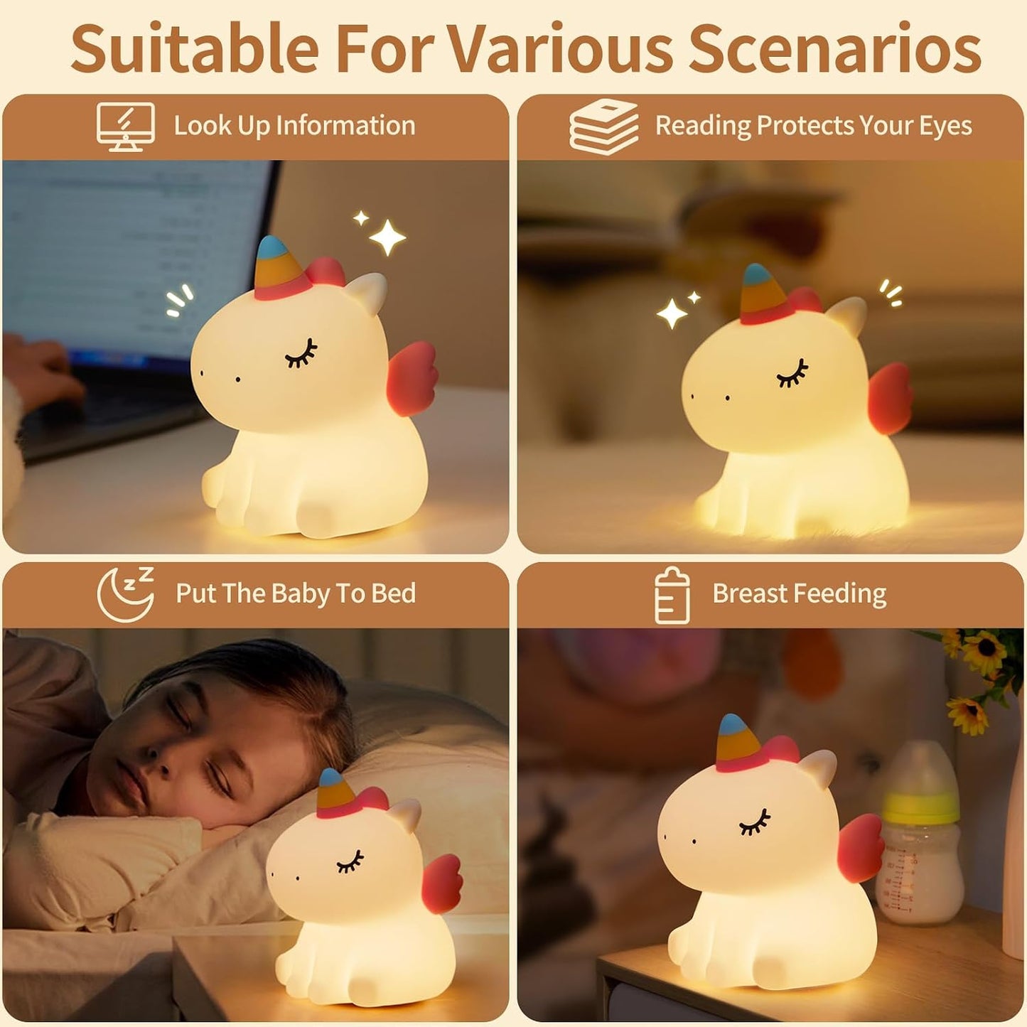 Sitting Unicorn - Silicone Night Lamp