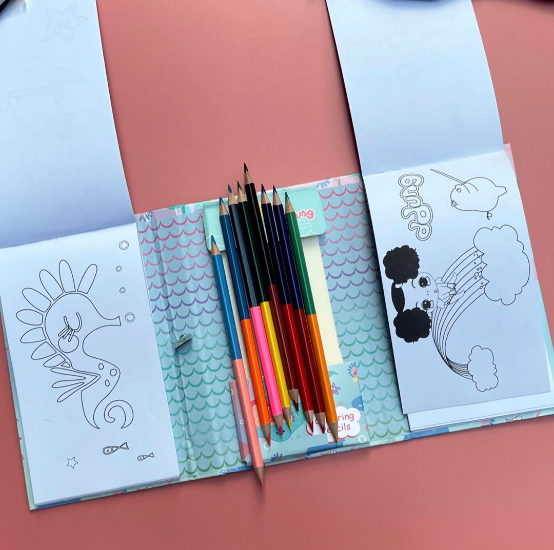 Coloring Book (Unicorn/Panda/Mermaid/Dino/Monster)