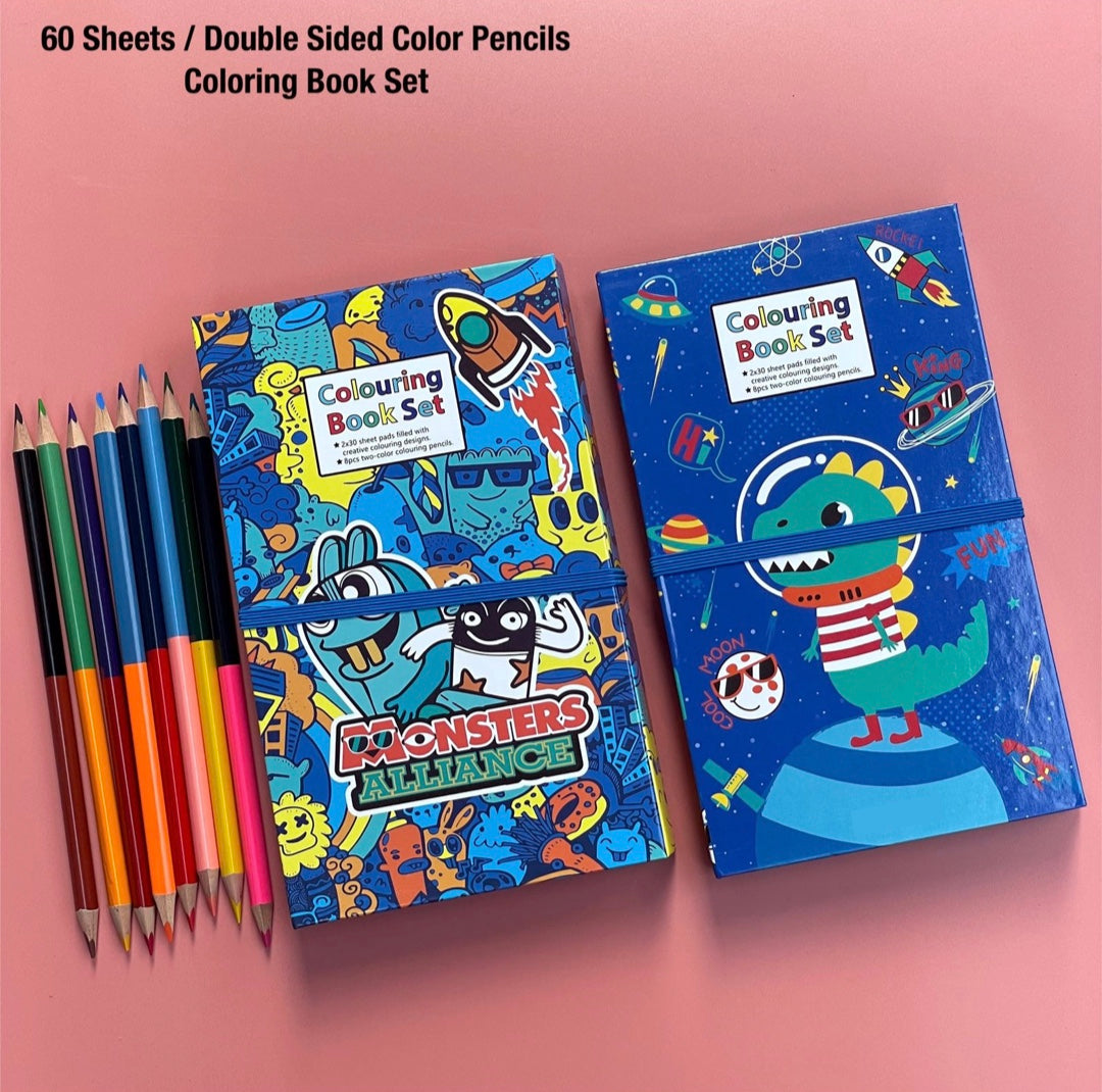 Coloring Book (Unicorn/Panda/Mermaid/Dino/Monster)