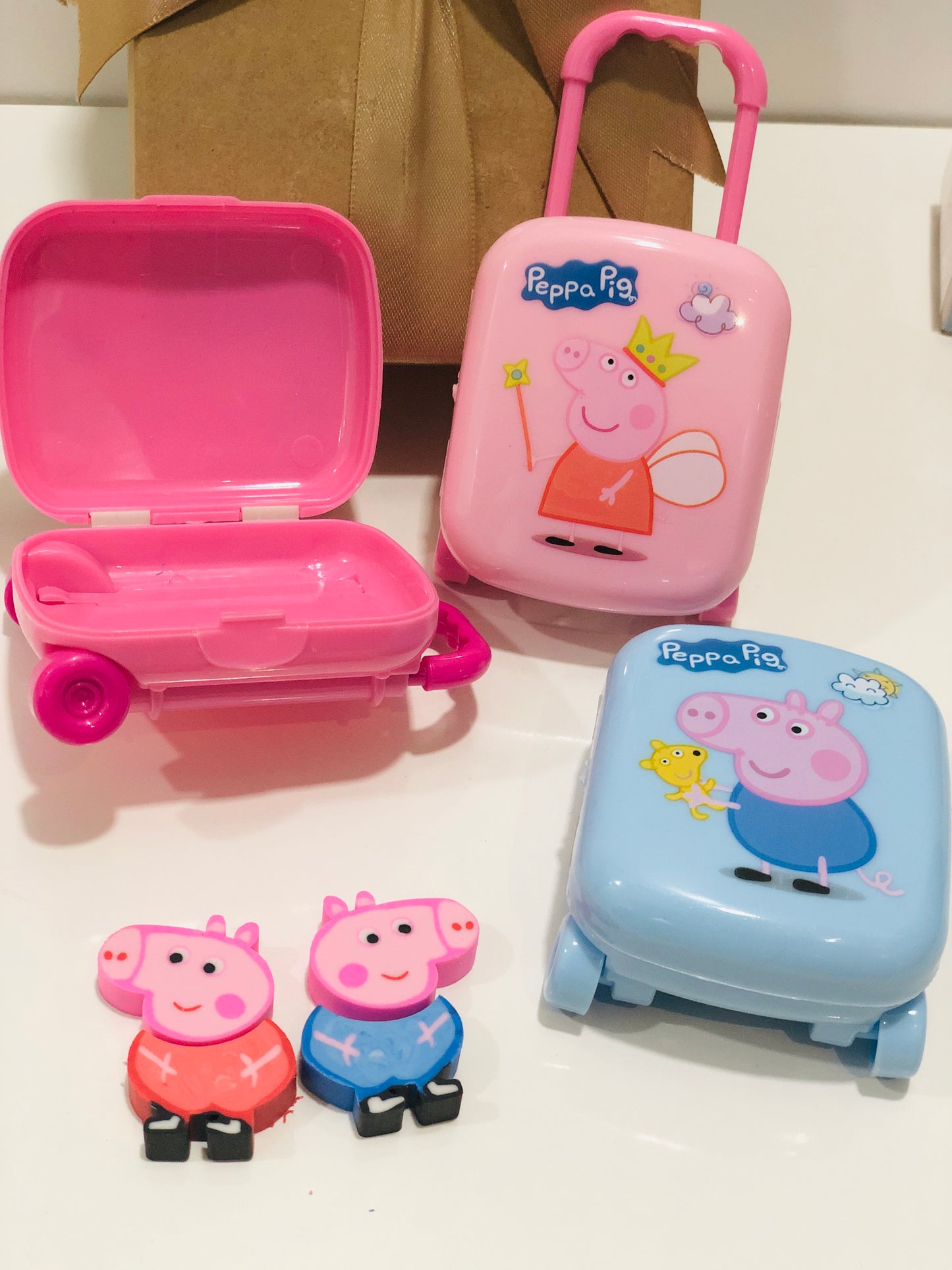 Peppa Pig Erasers in Suitcase Trolley