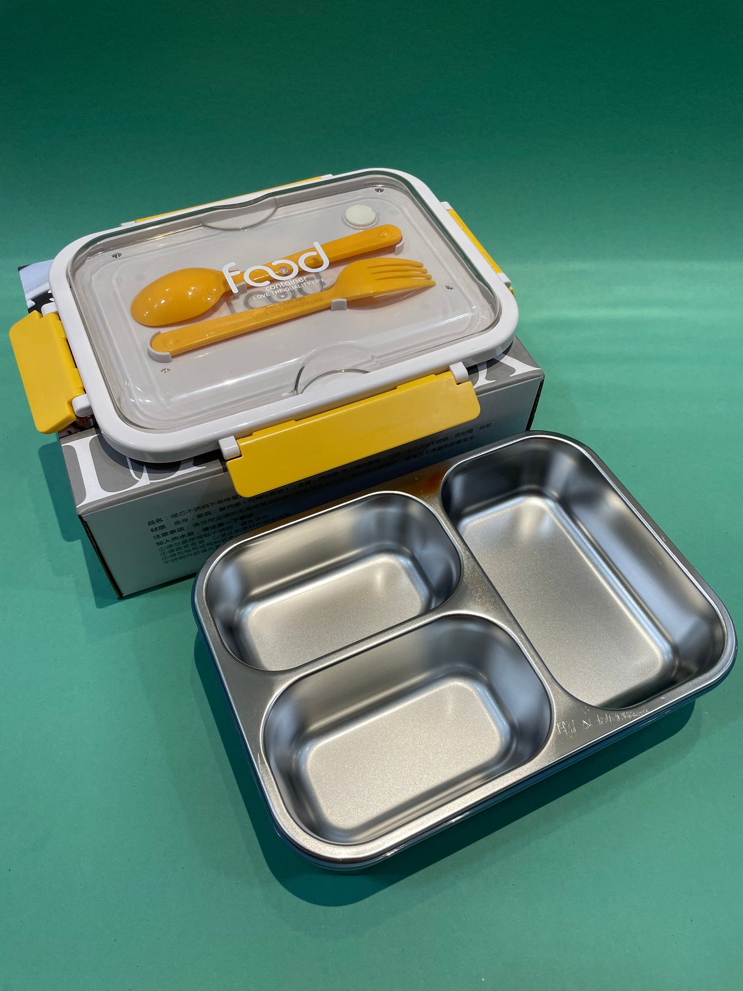 3 Partition Bento steel Lunchbox