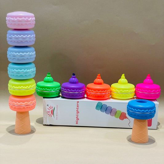 6 Piece Macaron Highlighter Marker Pen Stationery Pastel Color for Books as Book Marking
