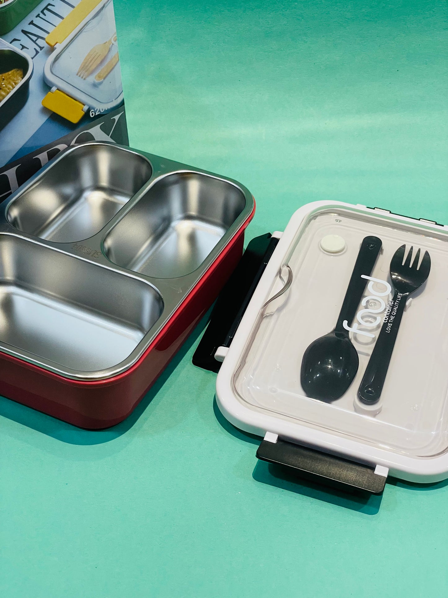 3 Partition Bento steel Lunchbox