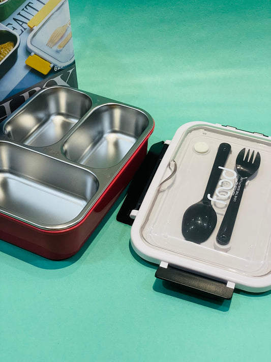 3 Partition Bento steel Lunchbox
